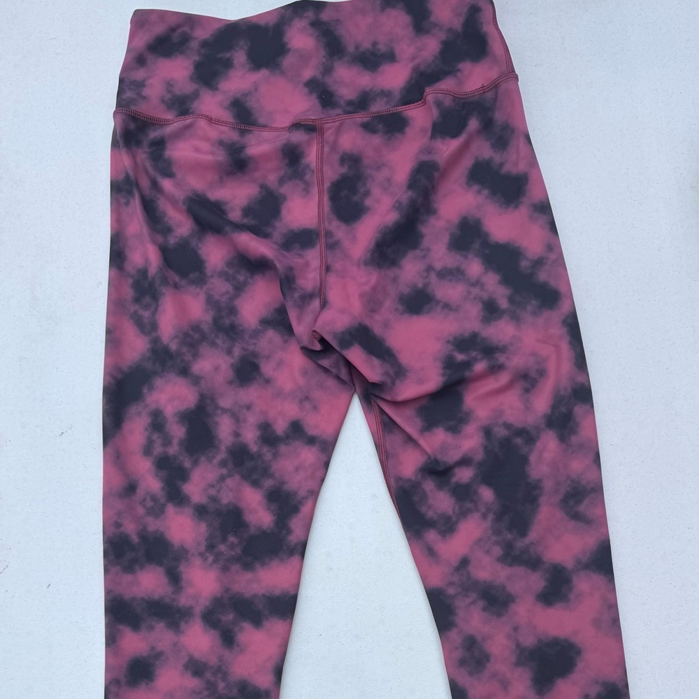Pink and Black Tie-Dye Workout Leggings